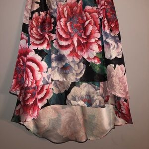 High low floral skirt